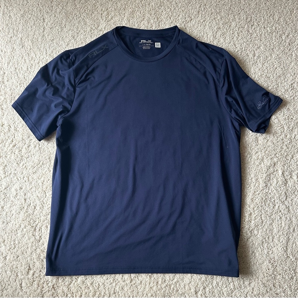 Men’s RLX Ralph Lauren Sea Island Georgia Golf Resort Tech Shirt Blue Large NWOT